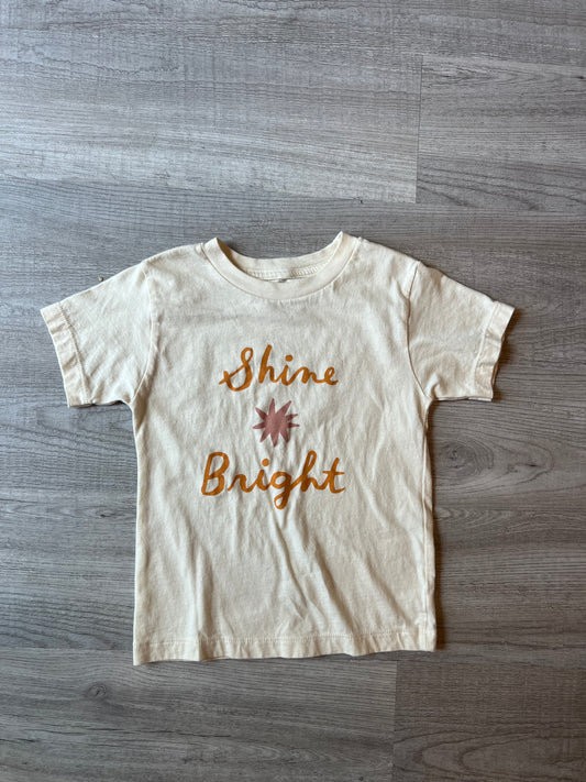 Shine Bright Graphic Tee Toddler Girl Size 3T Tan