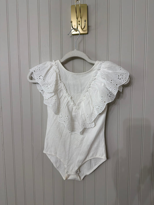 Zara Ruffle Bodysuit Girl’s Size 10 White