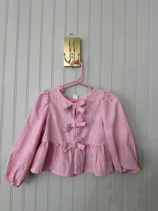 Stripe Top w Bows Toddler Size 4 Years