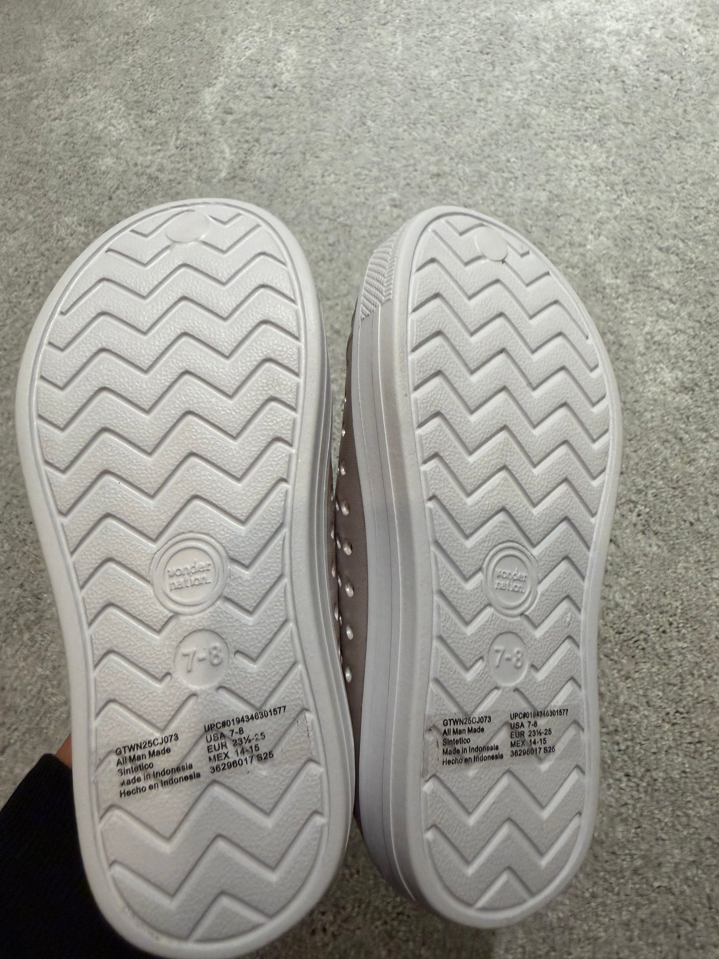 Metallic Slip On Sneakers Toddler Size 7-8