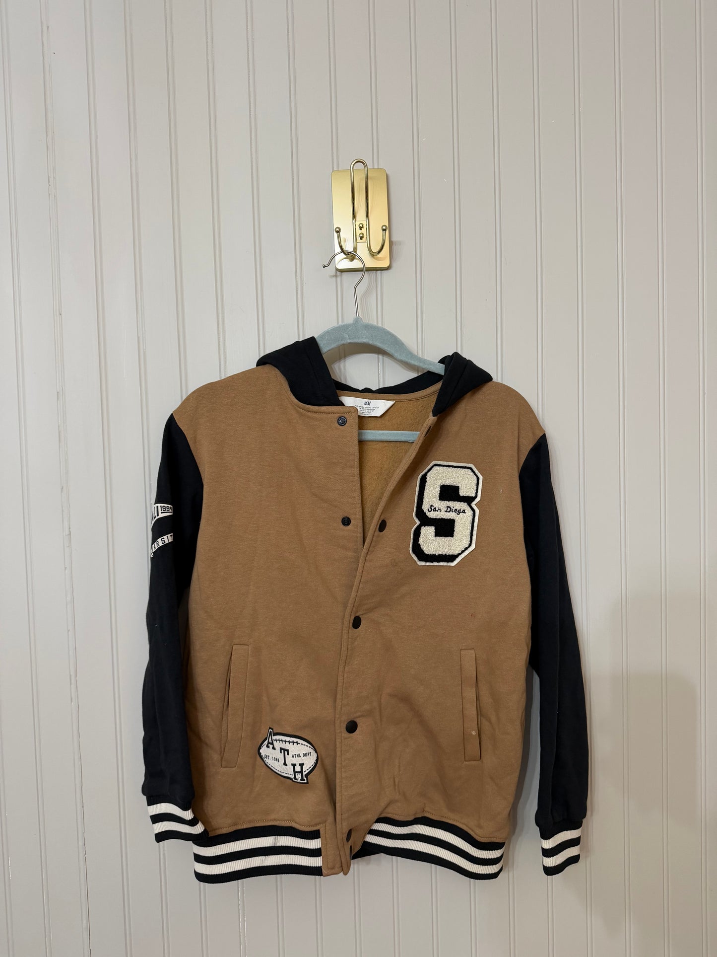 H&M Baseball Jacket Youth Size 12-14 Years Tan