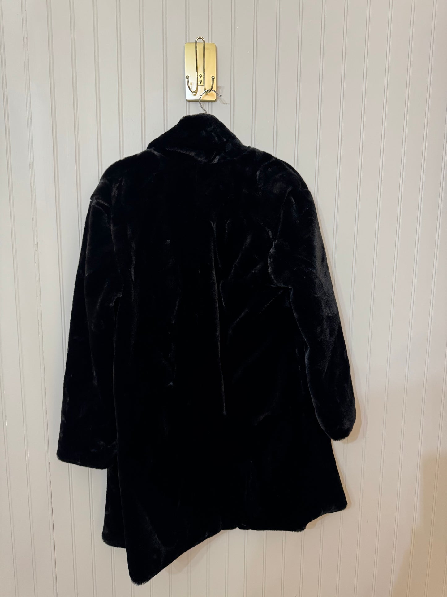 Madden NYC Faux Fur Black Coat Size Medium