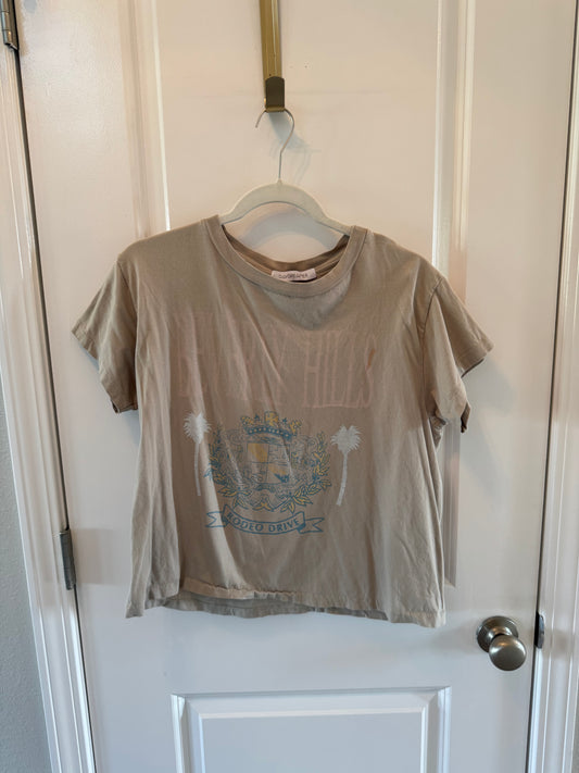 Daydreamer x Free People Beverly Hills Graphic Tee Women’s Medium Tan