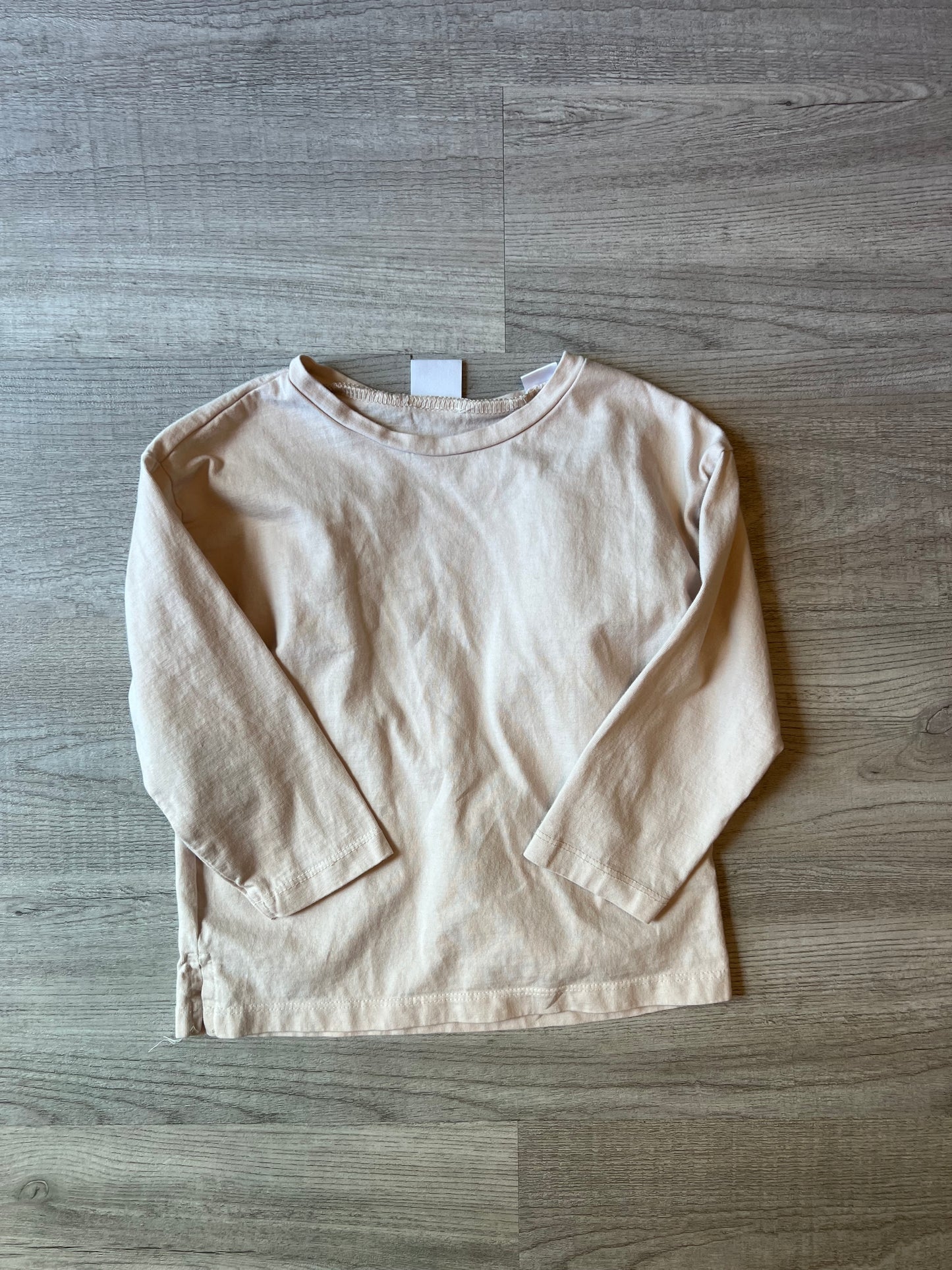 Zara Long Sleeve Knit Top Toddler Girl Size 2-3 Years Cream