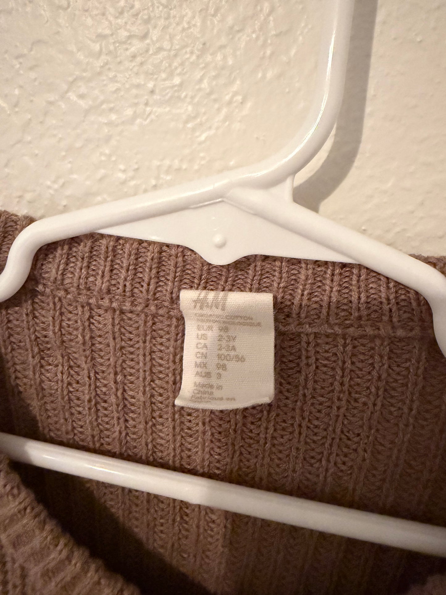 H&M Knit Cardigan Toddler Size 2-3 Years Brown