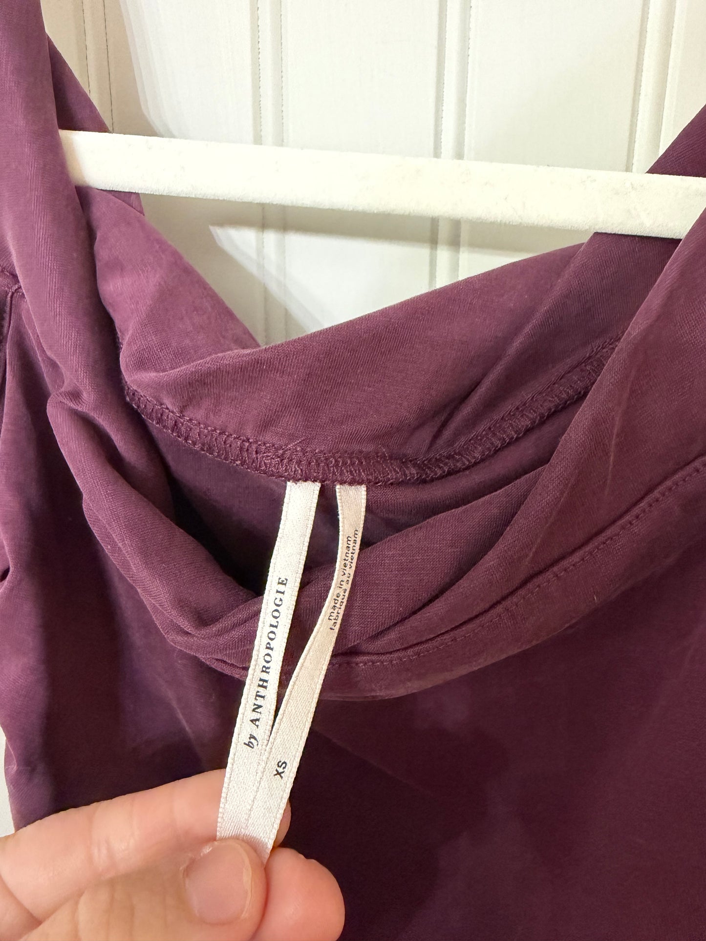 Anthropologie Philomene Ruffled Midi Dress Women’s XS Dark Plum