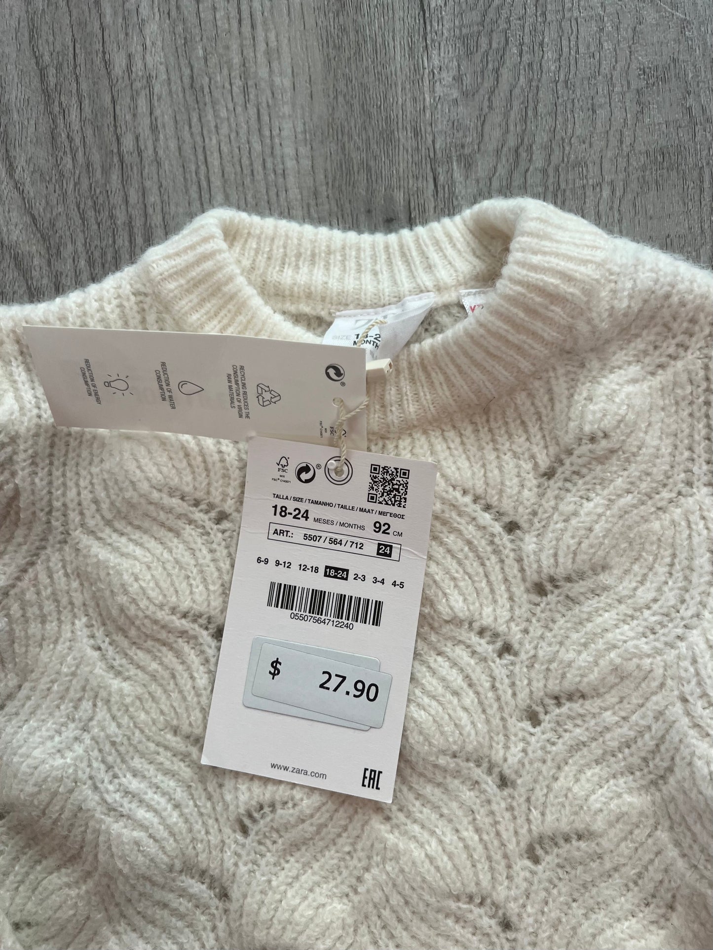 Zara Toddler Girl Sweater Size 18/24 months