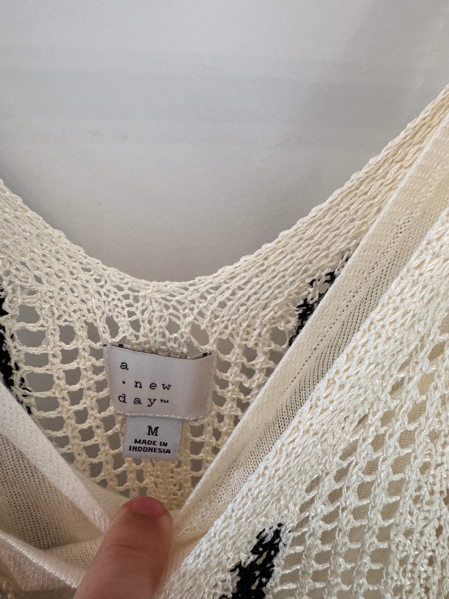 A New Day Crochet Knit Maxi Dress Women’s Medium Cream
