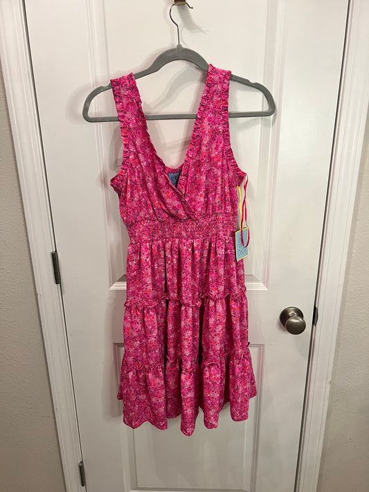 CeCe Floral Smocked Waist Minidress Women’s Small Pink Punch NWT