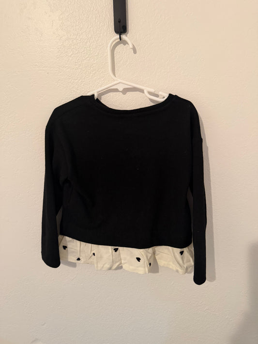 Zara Heart Layered Knit Top Toddler Size 3 Years NWT