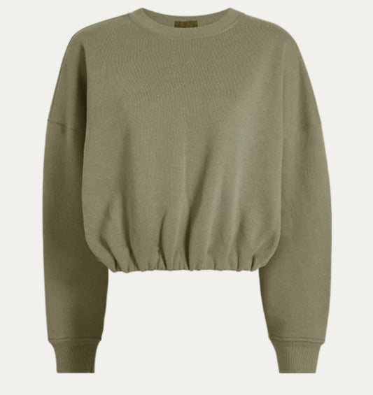 Nuuds Cinch Waist Sweatshirt Women’s Small Olive