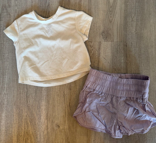 GB Girls Active Matching Set Toddler Girl Size 2T White Purple