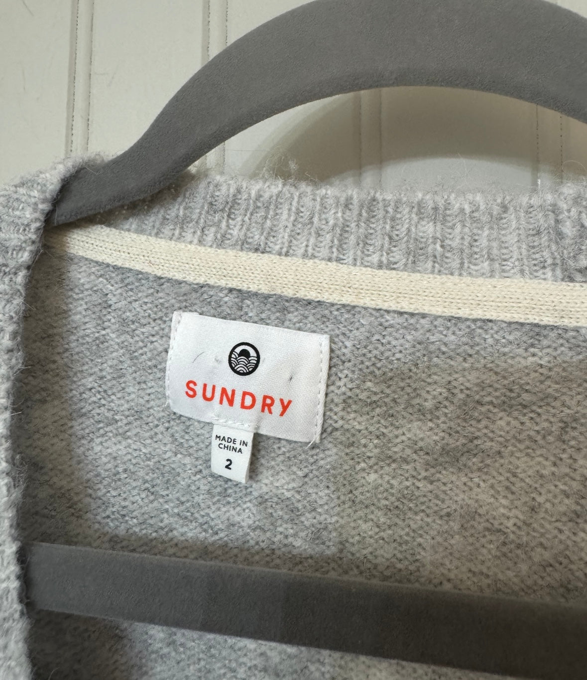 Sundry Fair Isle Raglan Sweater Women’s Size 2 Gray