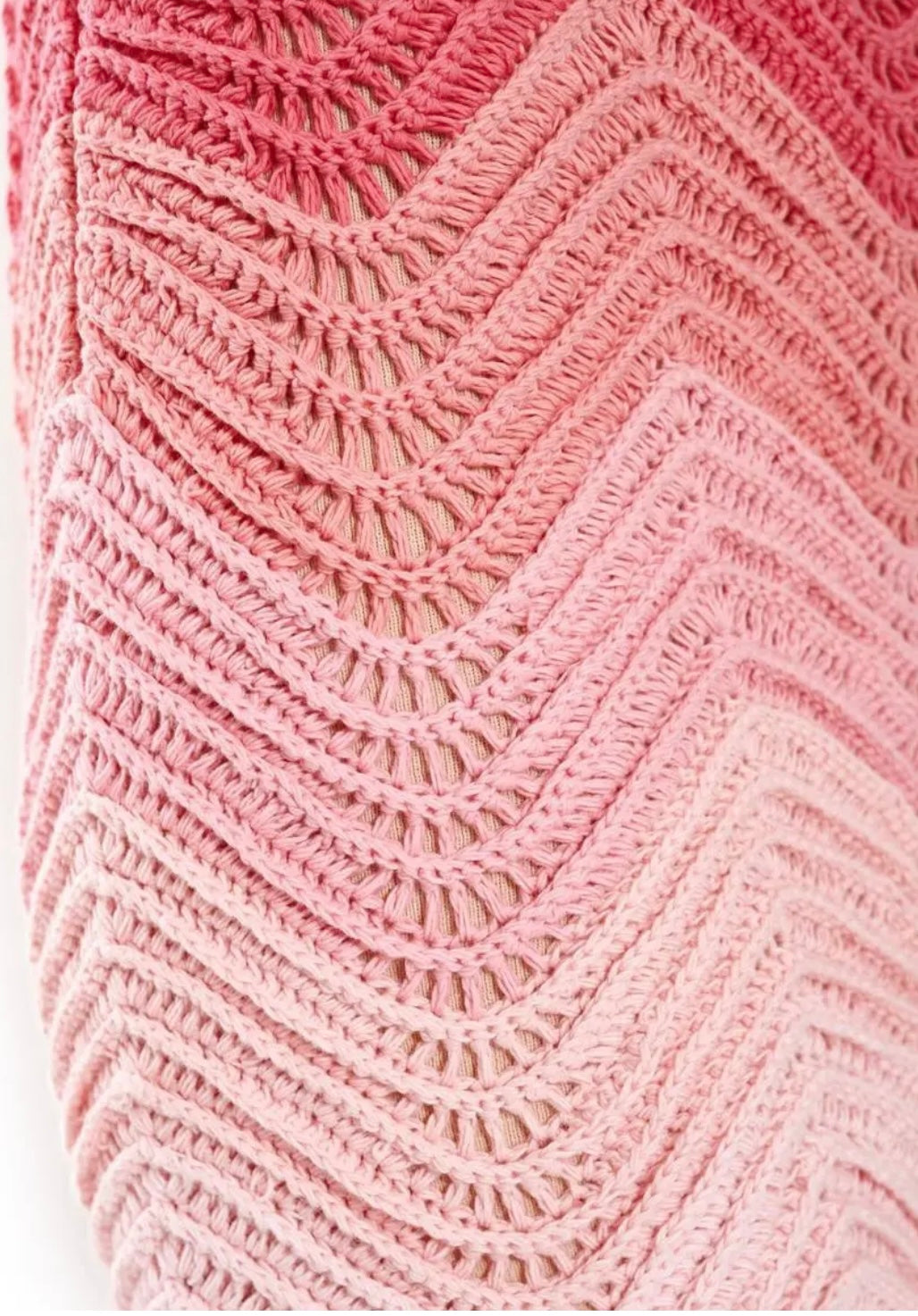 Storia Chevron Crochet Mini Skirt Women’s Size Medium Ombre Pink