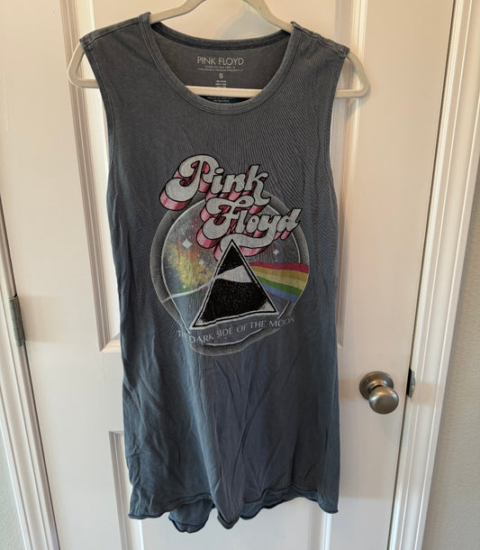 Pink Floyd The Dark Side of the Moon Band Tee Sleeveless Graphic Women’s Size Small Charcoal