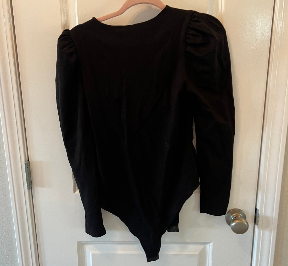 H&M Long Sleeve Bodysuit Women’s Size Medium Black