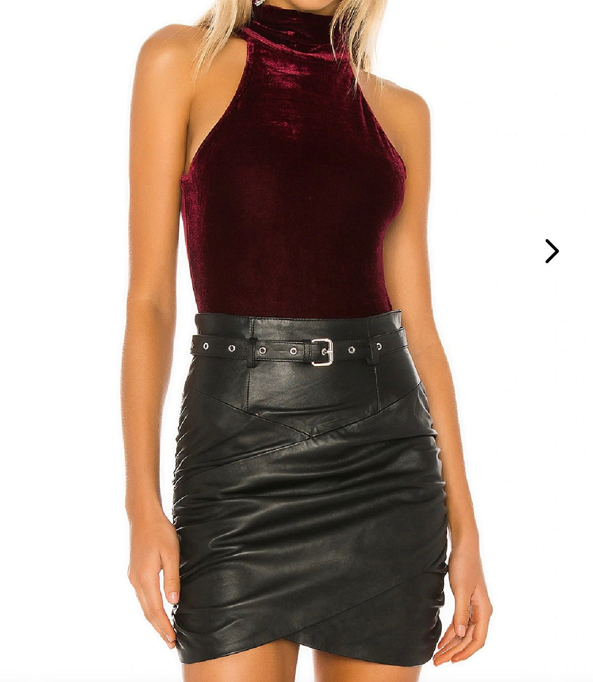 Lovers and Friends Velvet Ellen Bodysuit Women’s XS NWT Wine Red