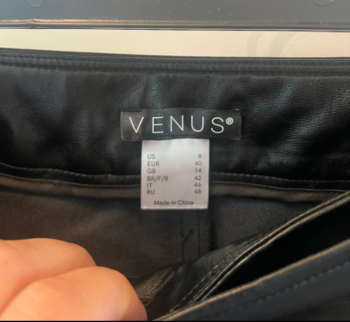 Venus Studded Faux Leather Skort Women’s Size 8 Black