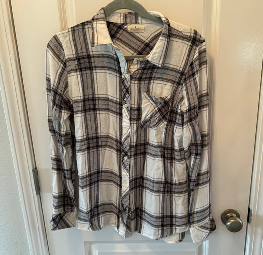 Thread & Supply Plaid Flannel Shirt Women’s Size Large Gray