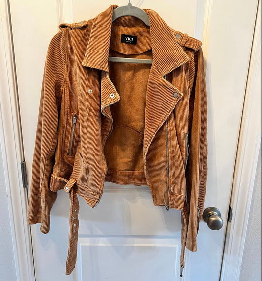 Vici Amaya Pocketed Corduroy
Moto Jacket Women’s Size XL Camel