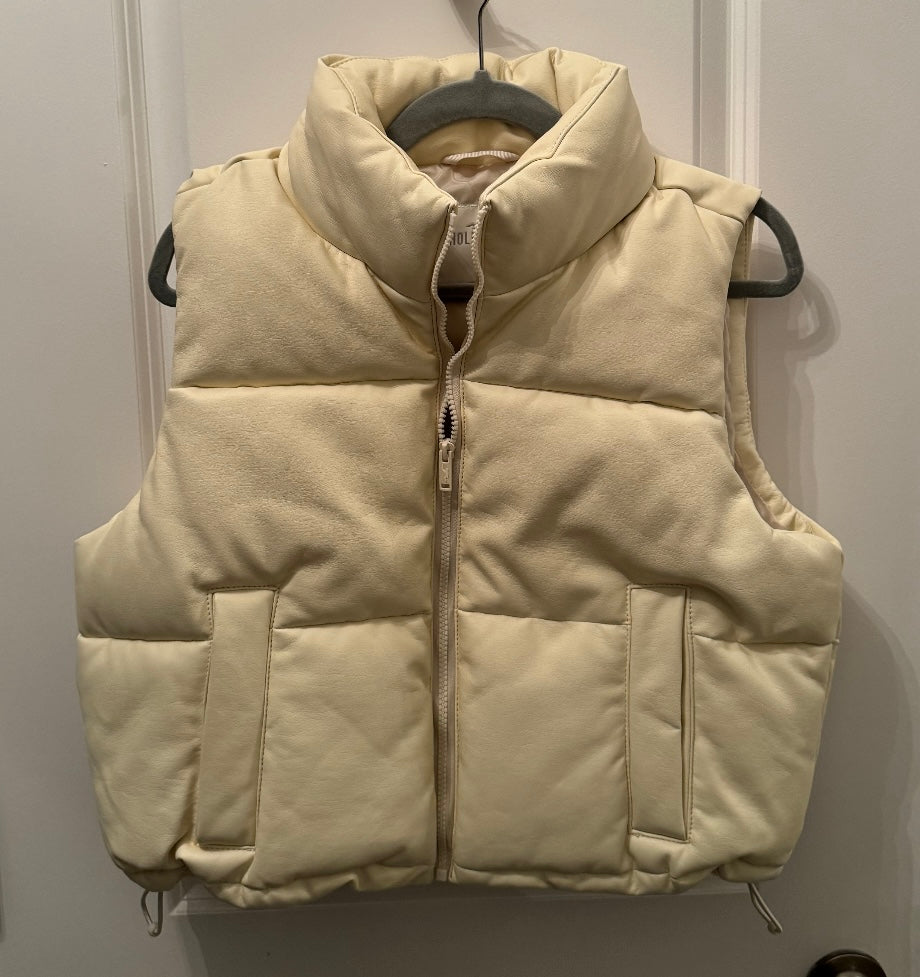 Hollister Puffer Vest Women’s Medium Cream