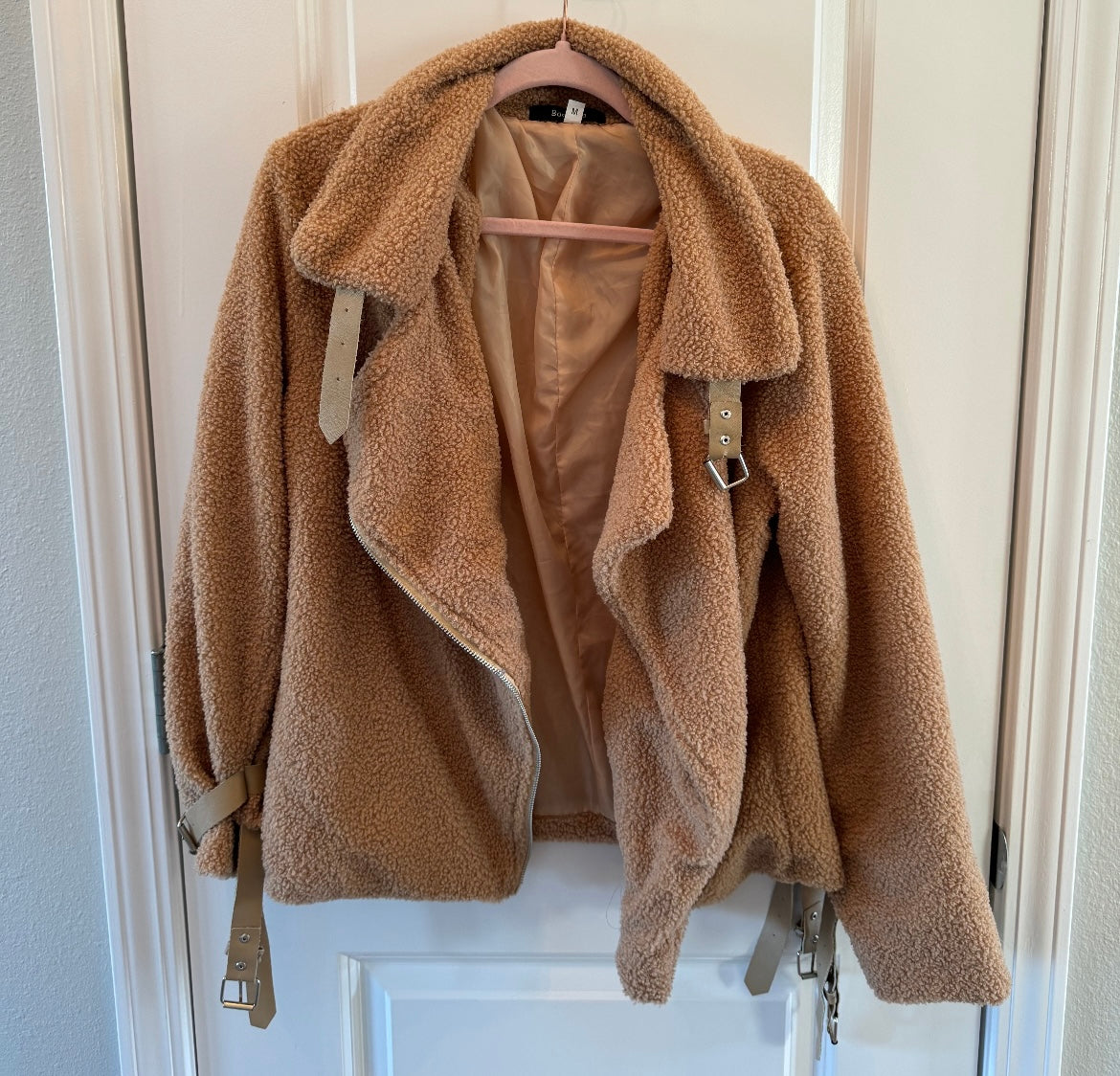 Teddy Jacket Women’s Size Medium Tan