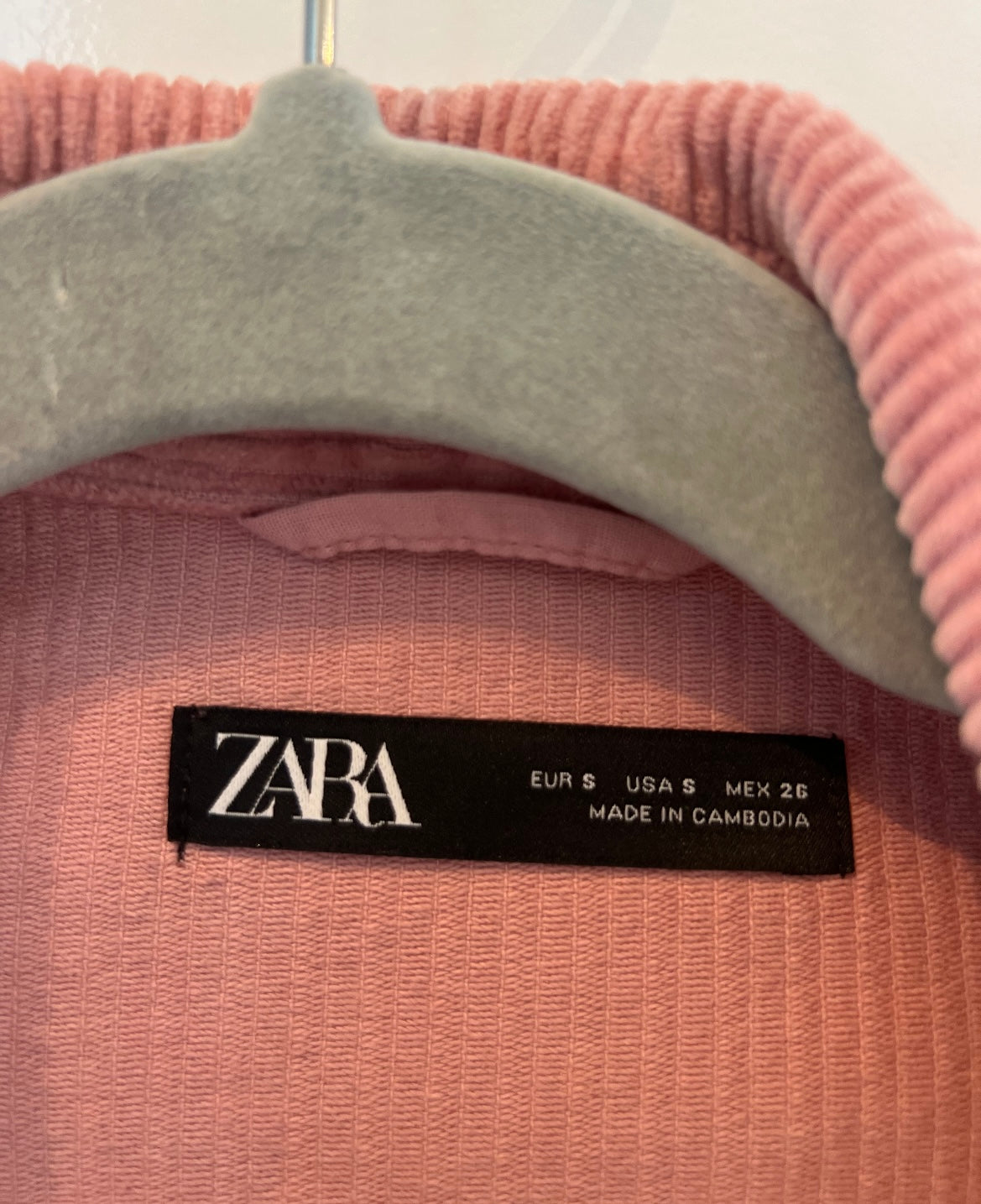 Zara Corduroy Shacket Women’s Size Small Blush