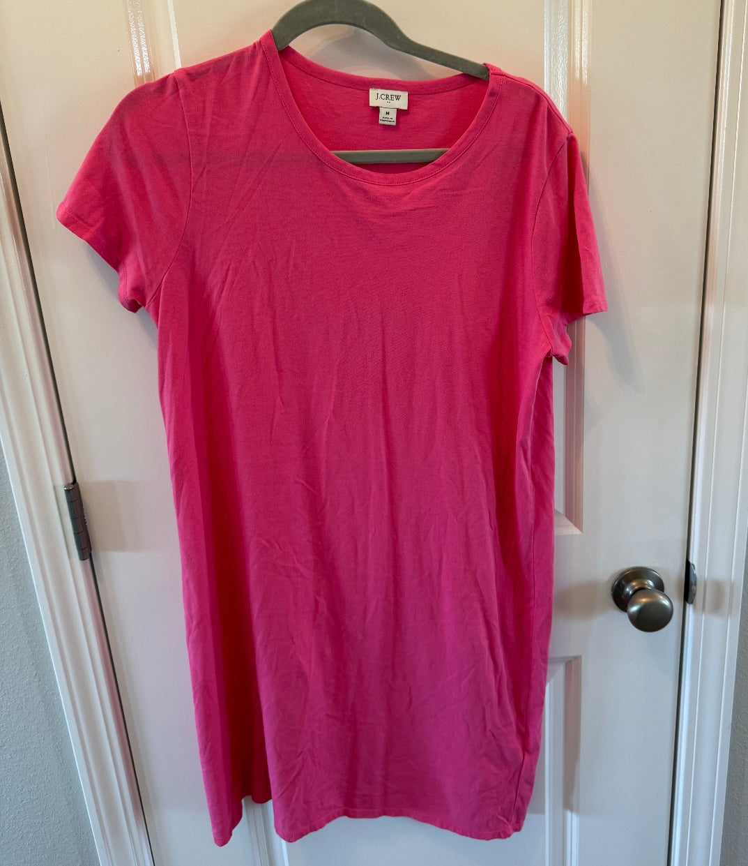 J Crew Crewneck TShirt Dress Women’s Size Medium Solid Pink