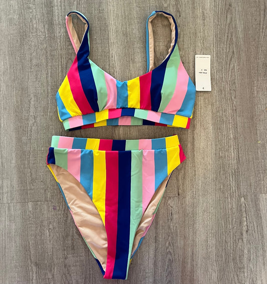 Stripe High Waist Bikini Women’s Size Small Multi