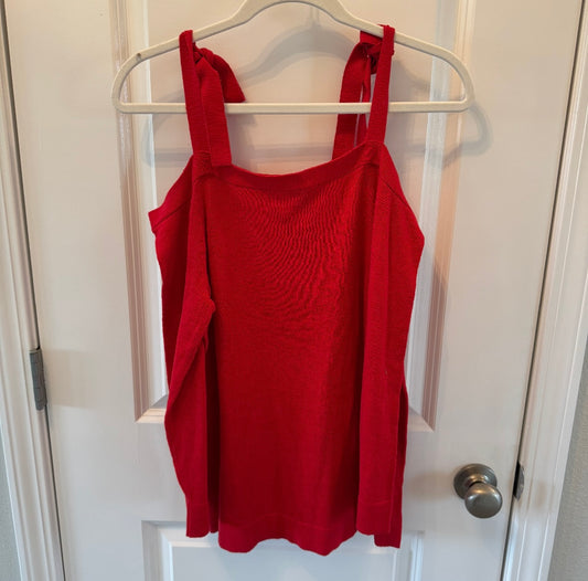 J Crew Cold Shoulder Top Women’s Medium Red NWT