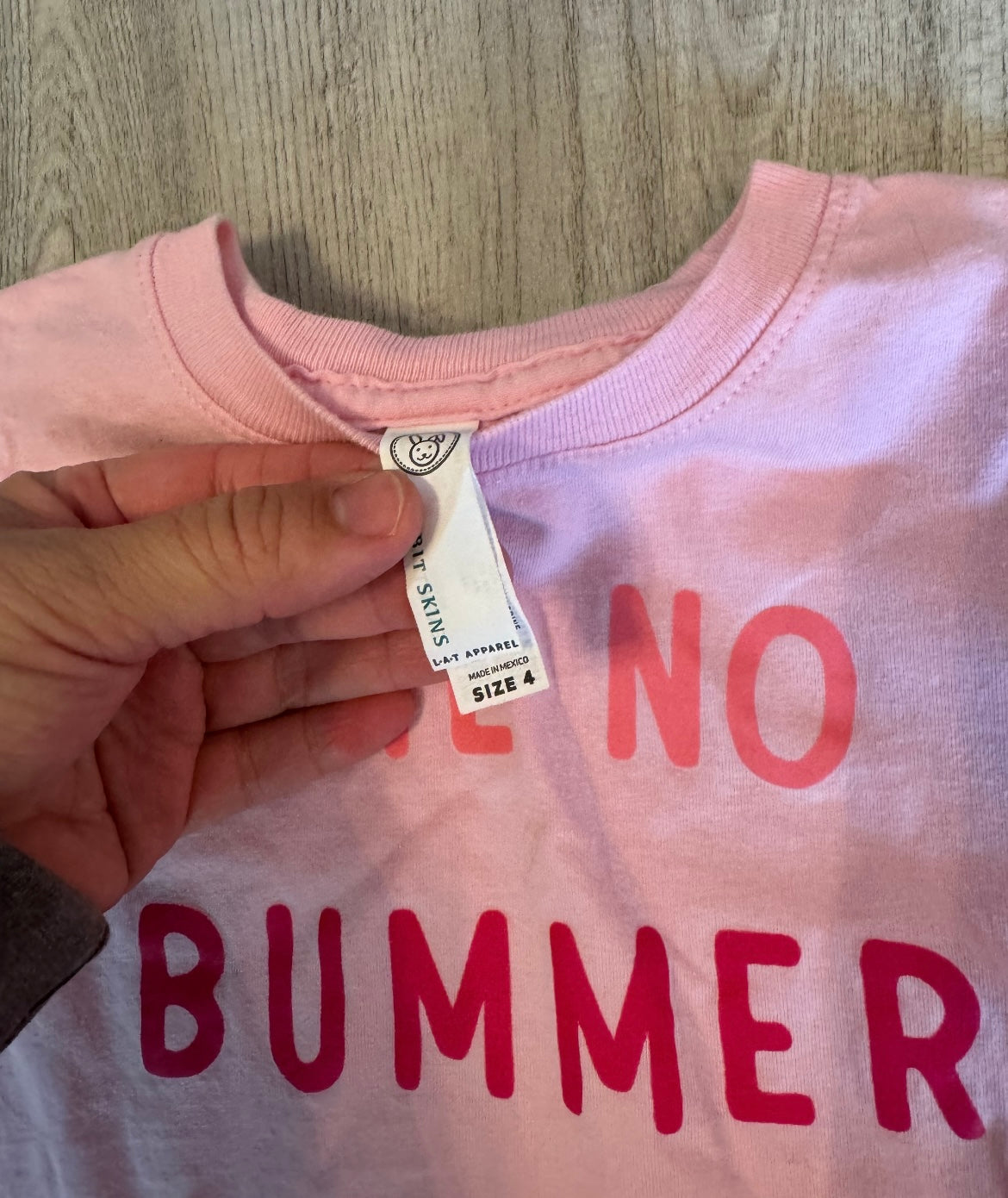 The No Bummer Summer Graphic Tee Youth Girl’s Size 4 Pink