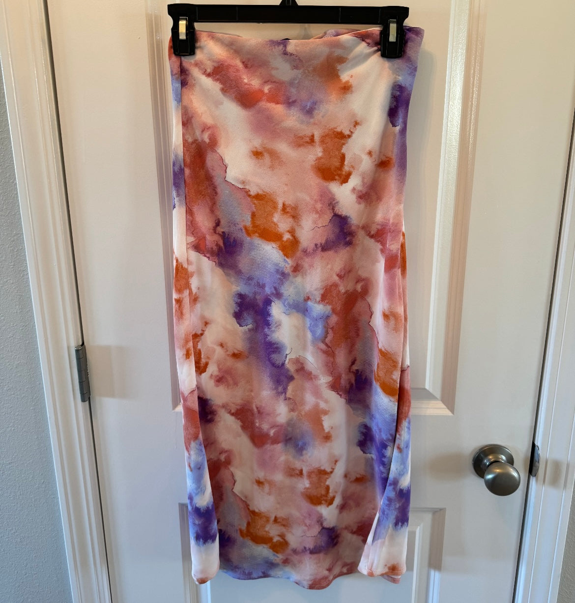 Forever 21 Tie Dye Midi Skirt Women’s Size Small Pastel Pink Multi