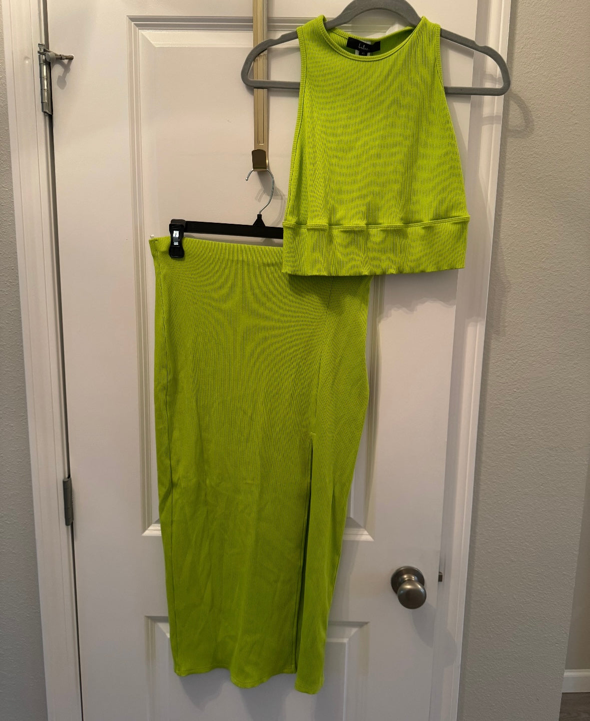 Lulu’s 2 Piece Dress Matching Set Women’s XL Lime NWT