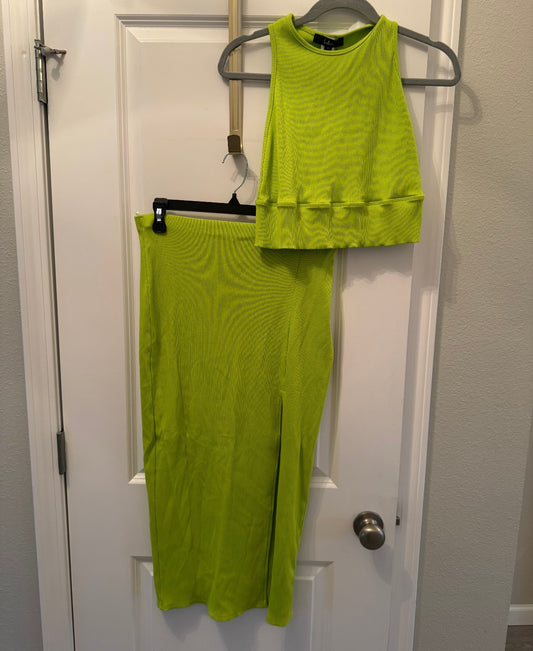 Lulu’s 2 Piece Dress Matching Set Women’s XL Lime NWT