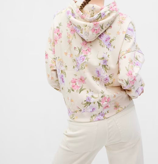 Gap × LoveShackFancy Floral Cropped Logo Hoodie Women’s Small