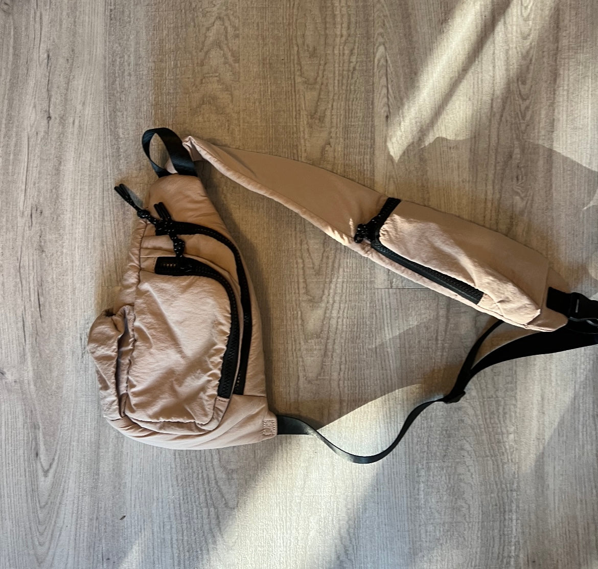 Nylon Sling Bag Tan