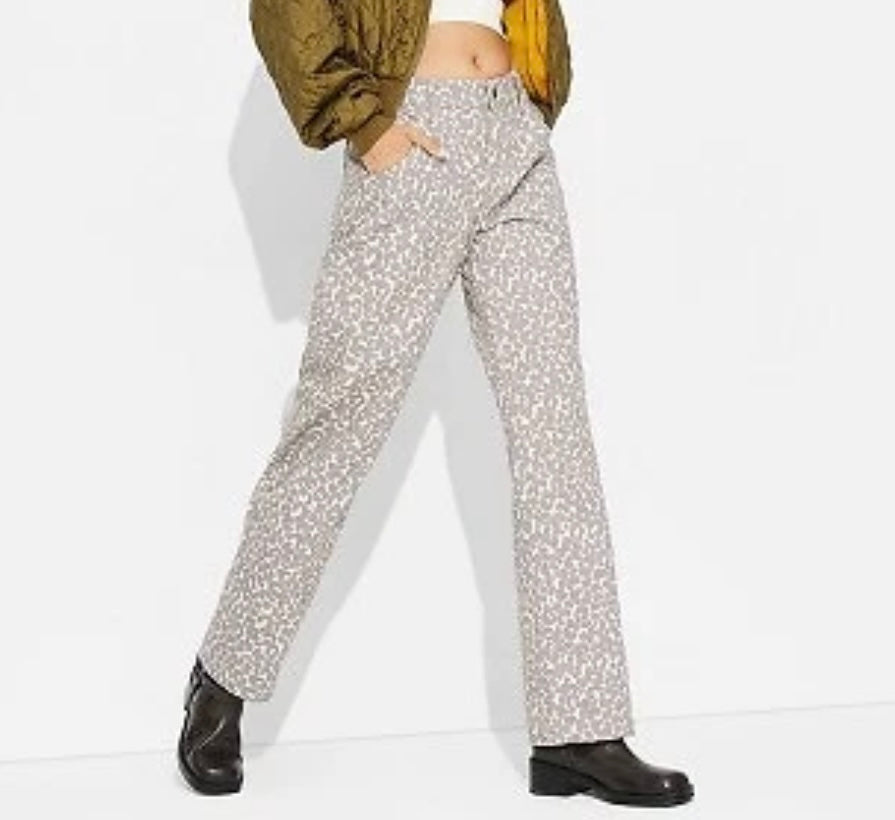 Wild Fable Animal Print Straight Leg Pants Women’s Small