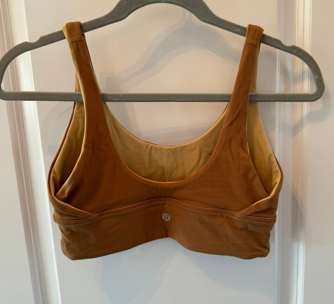 Lululemon Align Reversible Sports Bra Light Support Women’s Size 6 Bold Beige/Pecan Tan