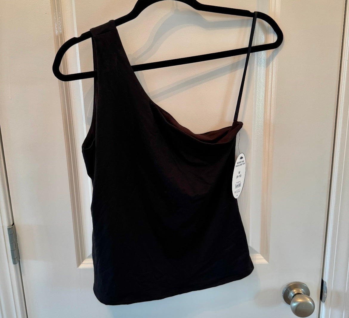 Scoop One Shoulder Top Women’s Medium Black NWT