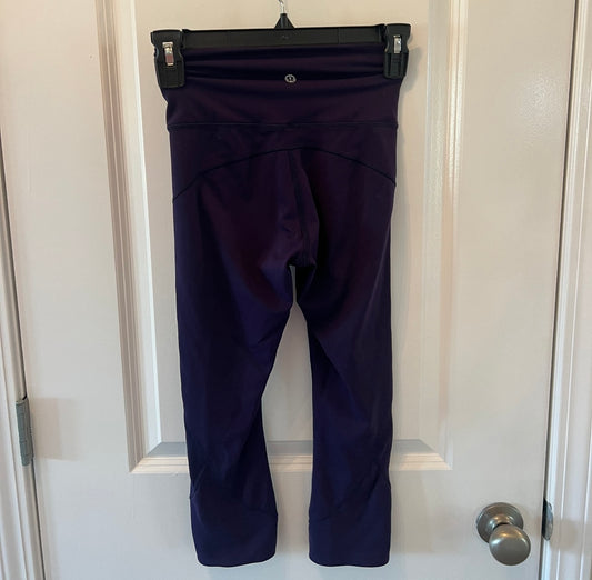 Lululemon High Rise Crop Leggings Women’s 2 Navy