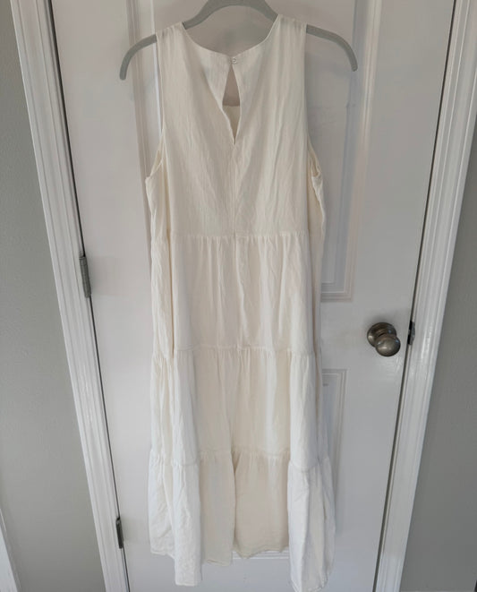 A New Day Tiered Midi Dress Women’s Medium White
