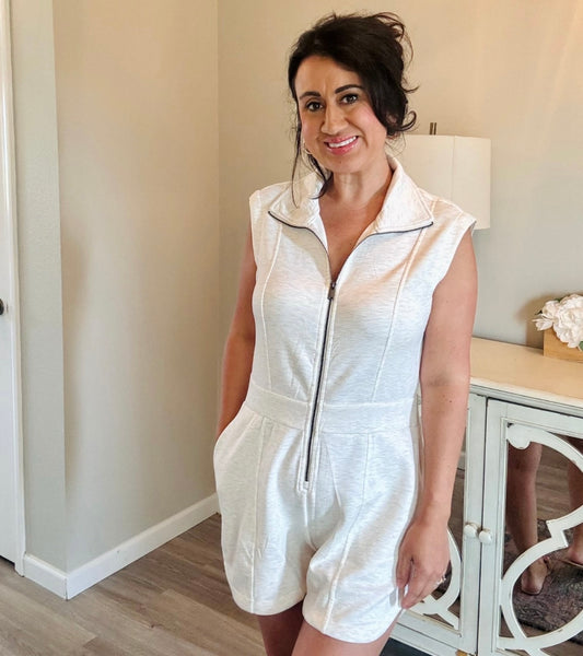 Knit Zip Front Romper Women’s Medium