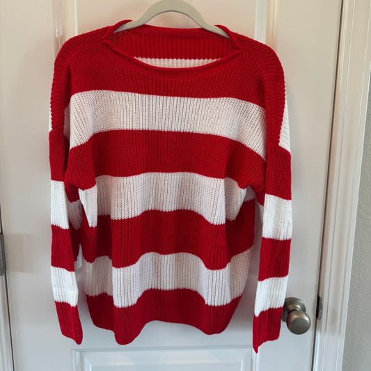 Stripe Knit Top Women’s Small Red