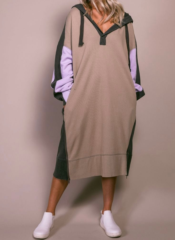 Free People FP Movement Spur Of The Moment Heather Hoodie Dress Women’s Small