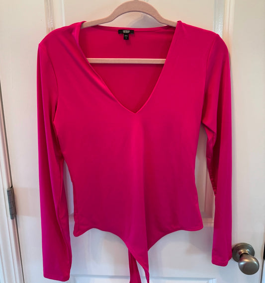 Express VNeck Bodysuit Women’s Medium Hot Pink