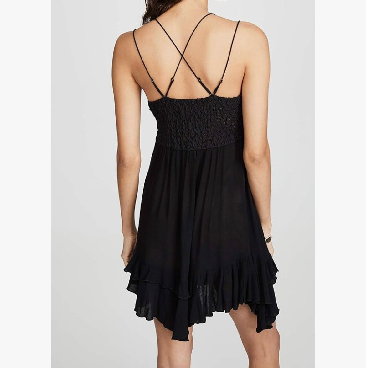 Free People Adella Lace Slip Dress Women's Size XS Black