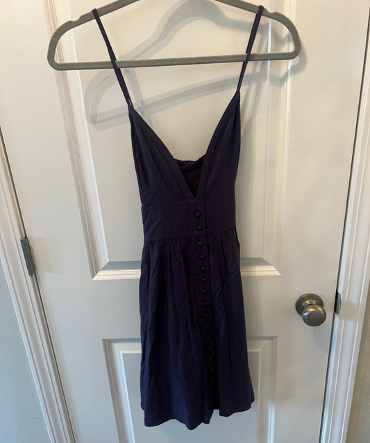 Roxy Button Front Sleeveless Mini Dress Women’s Size Small Navy