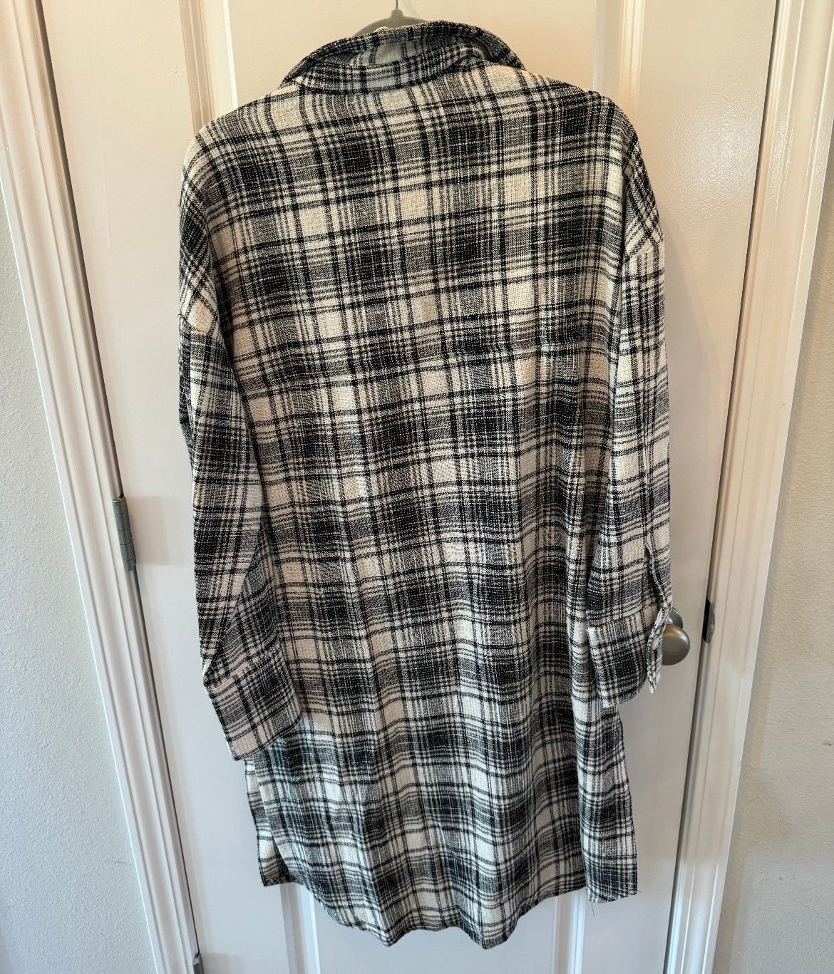 Acoa Plaid Duster Shacket Women’s Size Small