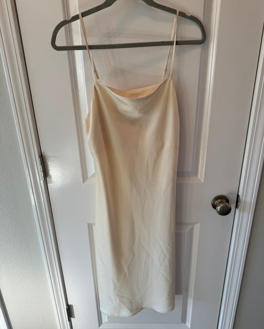 Apparis Carmen Spaghetti Strap Midi Slip Dress Women’s Size Medium Ivory