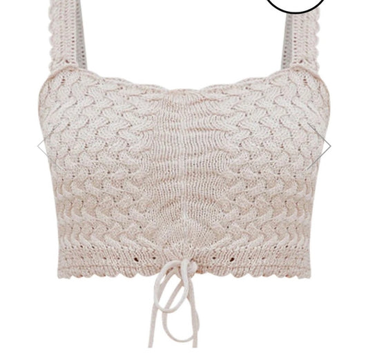 Pink Lily Stop the Music Crochet Tank Women’s Small